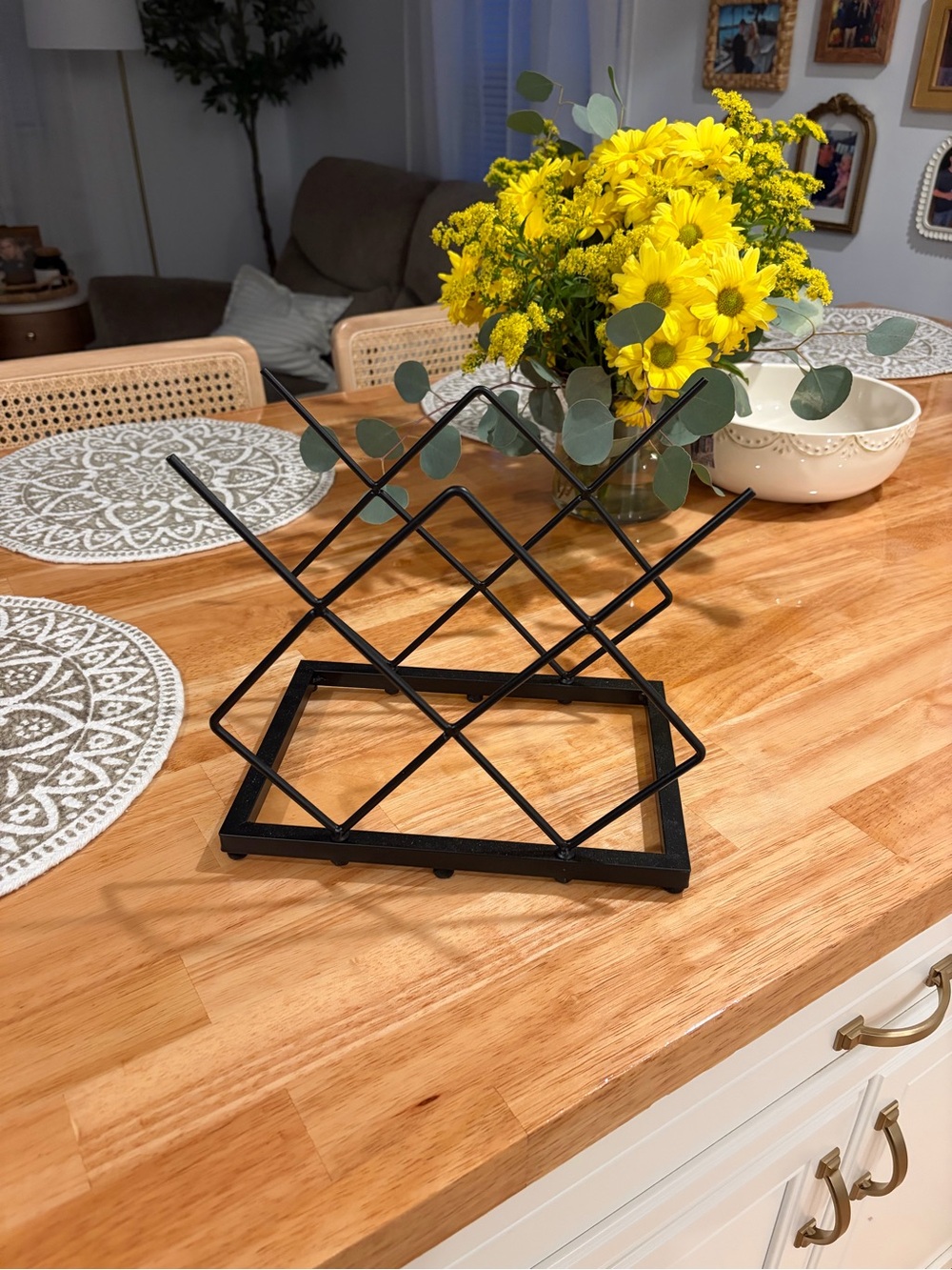 Black Metal Wine Rack